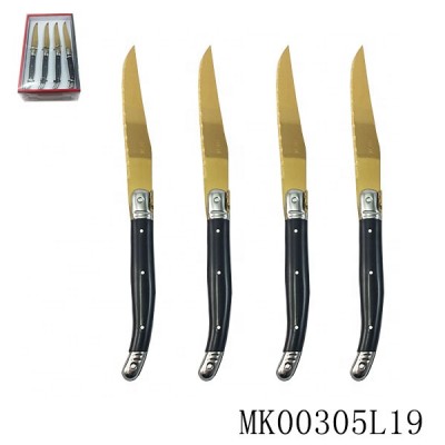 HOT SALE 24PCS GOLDEN COLOR STAINLESS STEEL STEAK KNIFE SET