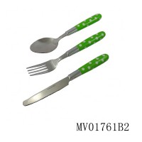 NEW DESIGN STAINLESS STEEL CUTLERY SET PLASTIC HANDLE KNIFE FORK SPOON